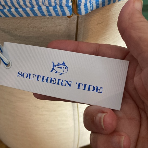 Southern Tide Daisee Seersucker Ruffle Bikini Top Boat Blue Size Small - Picture 3 of 7